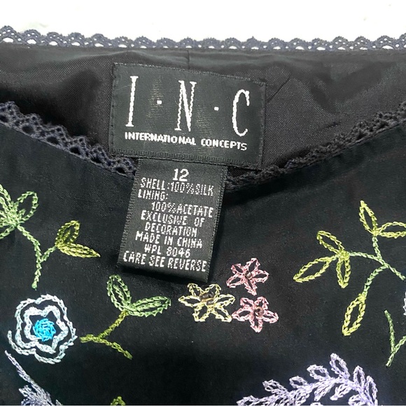 INC Embroidered Silk-Lined Slip Dress - Picture 3 of 7